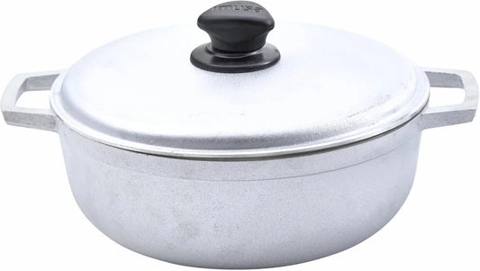Traditional Caldero Made in Colombia with Lid, 4.8 Quart, Silver