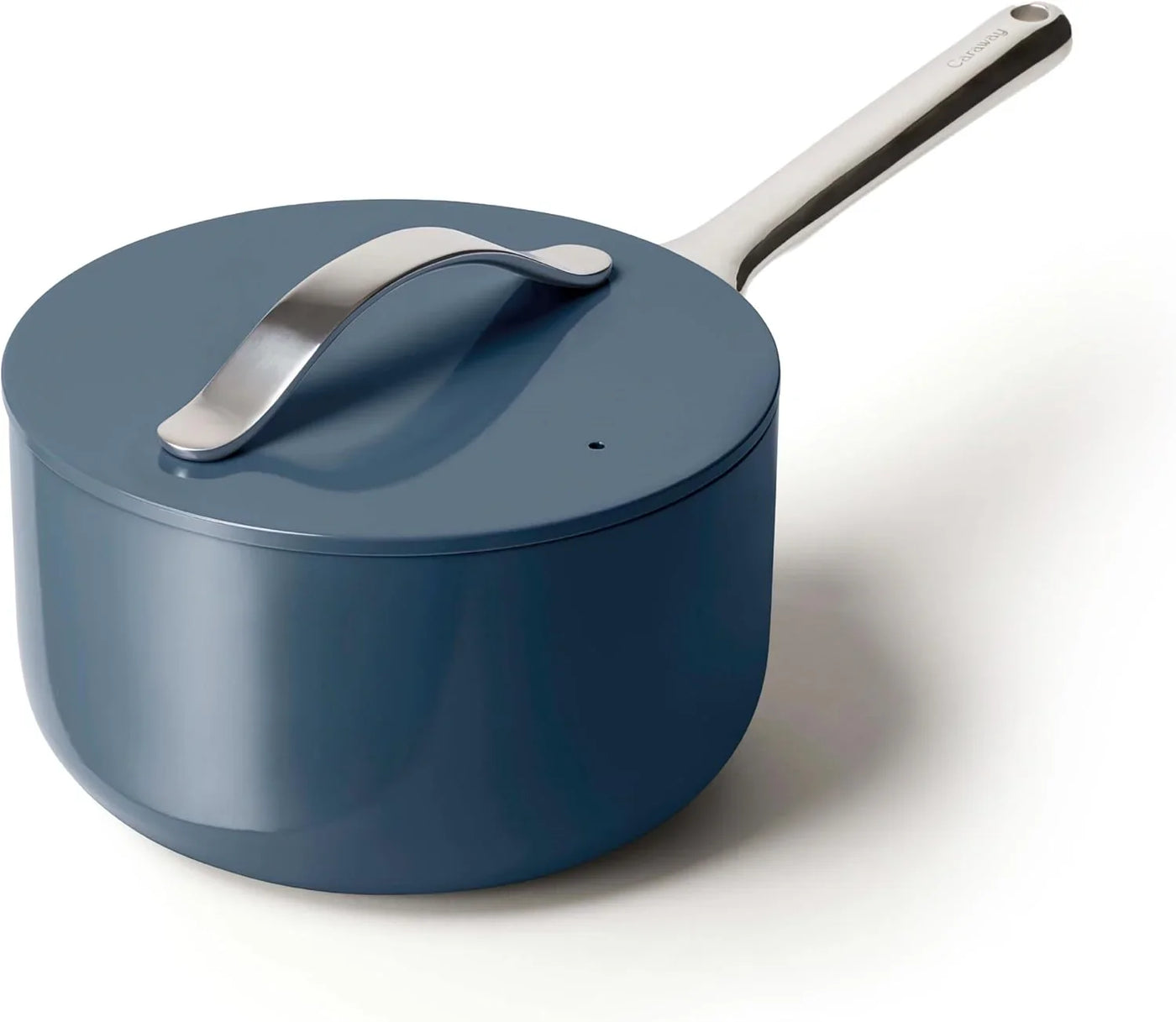 Nonstick Ceramic Sauce Pan with Lid (3 Qt) - Non Toxic, PTFE & PFOA Free - Oven Safe & Compatible with All Stovetops (Gas, Electric & Induction) - Navy