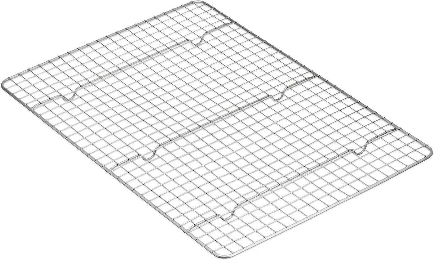 Ceramic Nonstick Baking Sheets & Cooling Rack Set, Dishwasher Safe, Oven Safe, Half Sheet Size, Gray, 2-Pack