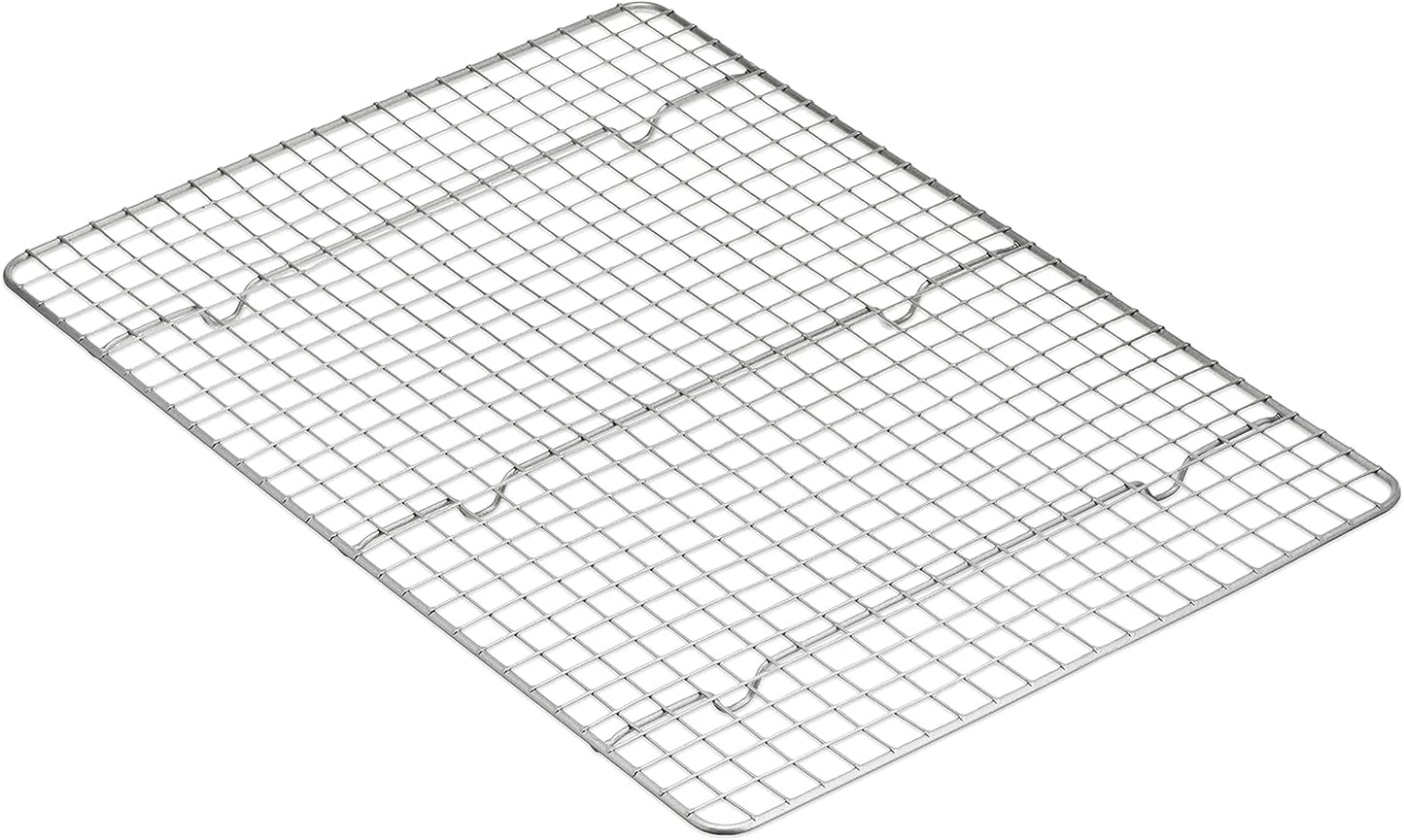 Ceramic Nonstick Baking Sheets & Cooling Rack Set, Dishwasher Safe, Oven Safe, Half Sheet Size, Gray, 2-Pack