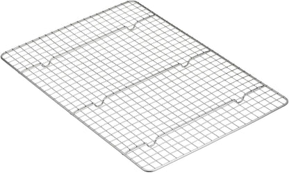 Ceramic Nonstick Baking Sheets & Cooling Rack Set, Dishwasher Safe, Oven Safe, Half Sheet Size, Gray, 2-Pack