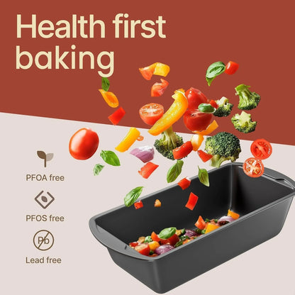Bakken- Swiss Loaf Pan Set 4-Piece - Deluxe Nonstick Carbon Steel Bakeware for Perfect Bread and Cakes – Dishwasher Safe, Premium Pans for Home Baking