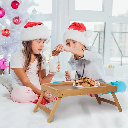 Bed Tray Table with Folding Legs,Bamboo Breakfast in Bed for TV Table, Laptop Computer Tray,Eating,Snack Tray(Bamboo)