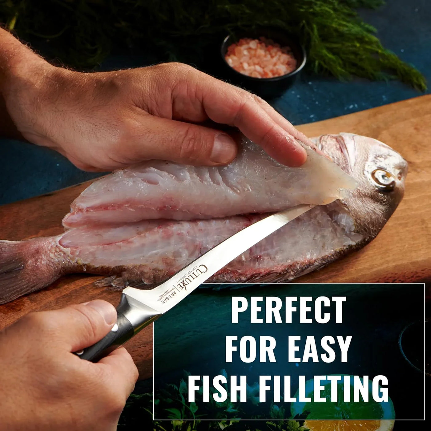 Fillet Knife for Fish & Meat – 7" Razor Sharp Boning Knife – Flexible High Carbon German Steel, Full Tang Ergonomic Handle Design, Grilling Gifts for Men – Artisan Series