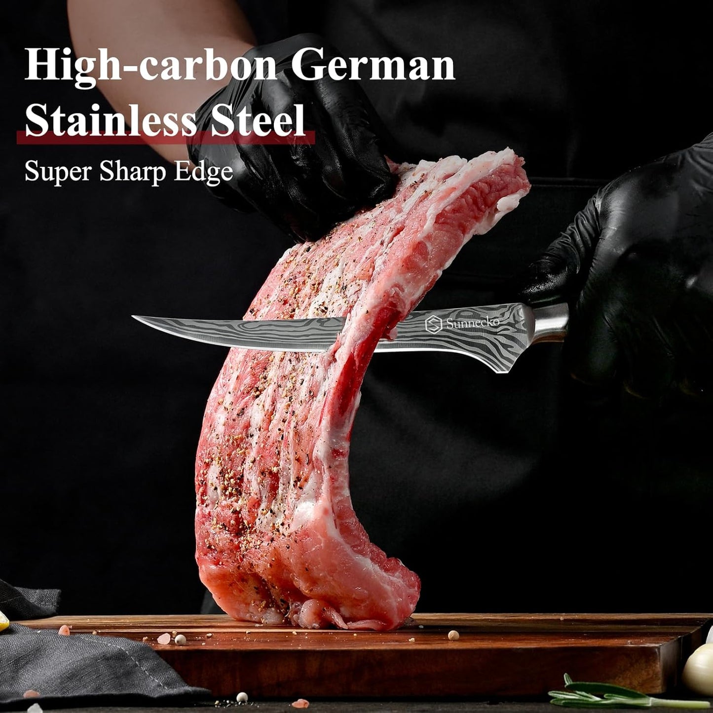 Boning Knife with Pakkawood Handle,6 Inch High Carbon German Stainless Steel Fillet Knife for Meat and Poultry