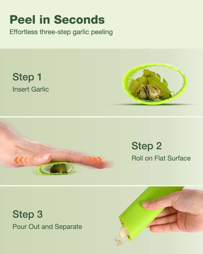Garlic Press Rocker - Stainless Steel Garlic Crusher, Mincer and Chopper with Peeler & Scraper, Easy Kitchen Gadget for Effortless Smashing