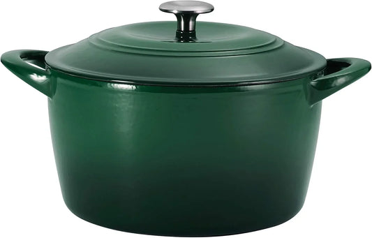 7 Qt Enameled Cast Iron Covered Tall round Dutch Oven (Basil) - 80131/360DS