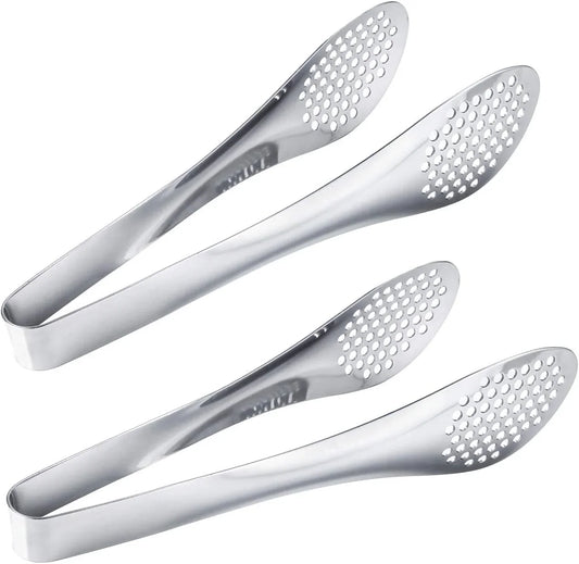 9 Inch Buffet Tongs, Set of 2 Stainless Steel Food Serving Tongs