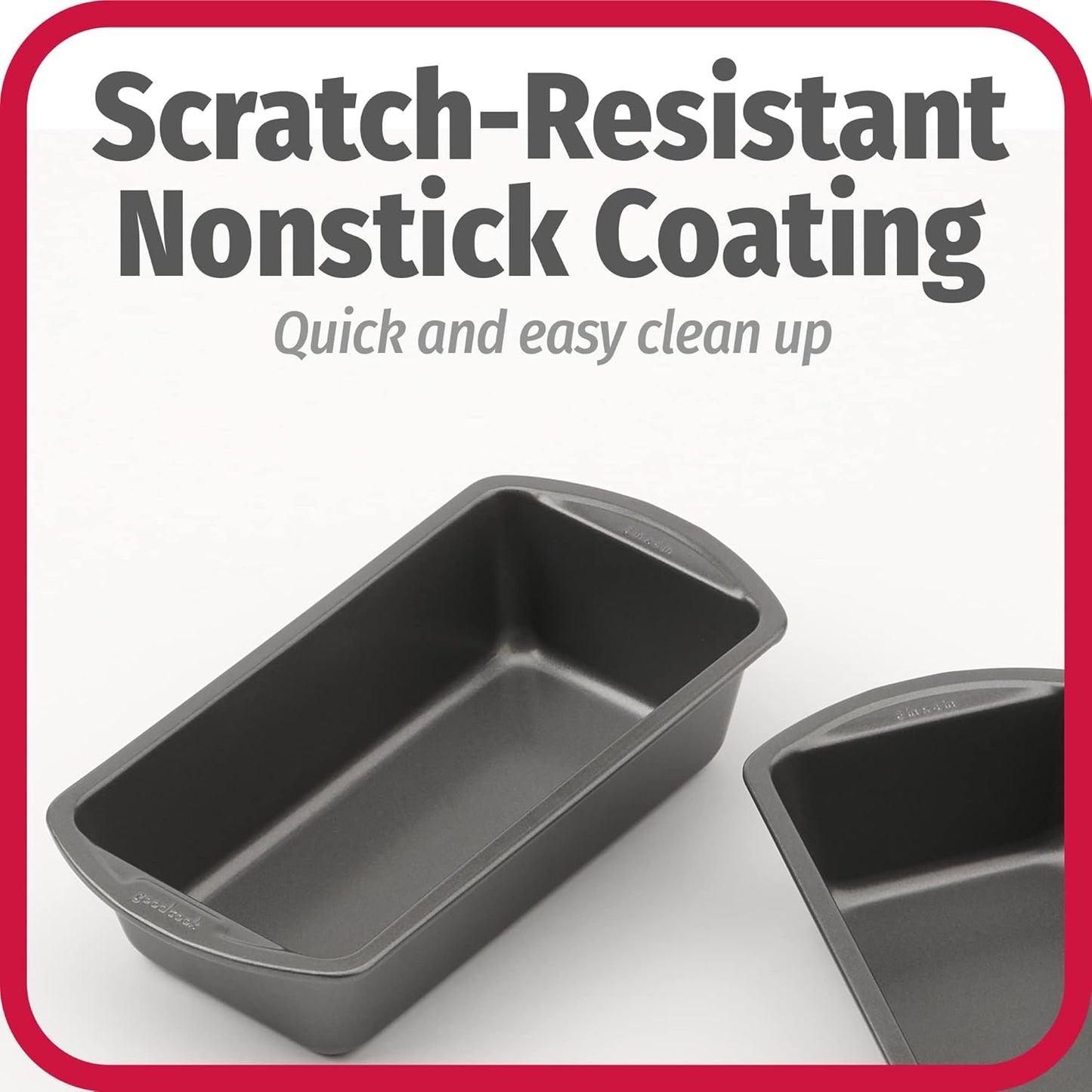 Nonstick Loaf Pan 8 X 4-Inch Heavy-Duty Steel Bakeware with Easy-Clean Non-Stick Coating, Oven & Dishwasher Safe Pan for Meatloaf Breads Lasagnas Casseroles & More, Set of 2, Gray