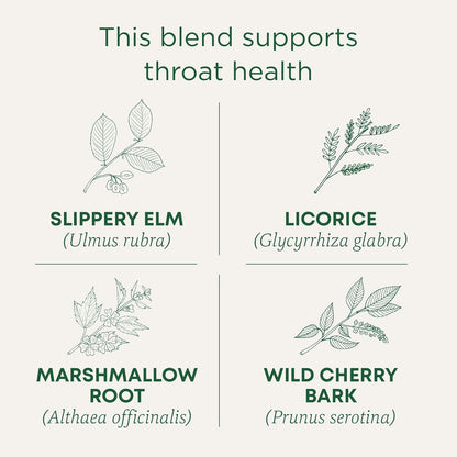 Organic, Throat Coat Tea, Original with Slippery Elm - Supports Throat Health - Kosher, Non-Gmo, Caffeine-Free, Compostable - 16 Tea Bags