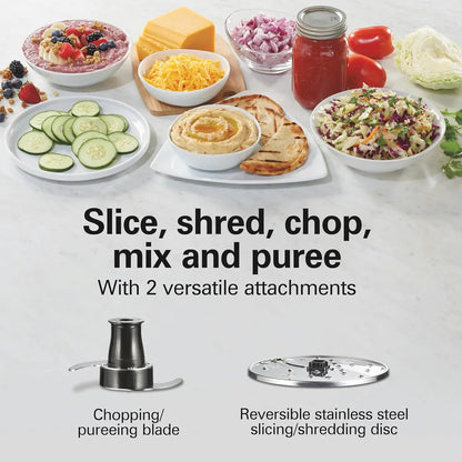 Stack & Snap Food Processor and Vegetable Chopper, BPA Free, Stainless Steel Blades, 12 Cup Bowl, 2-Speed 450 Watt Motor, Black (70725A)
