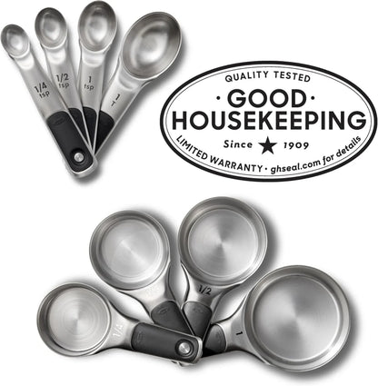 Good Grips 8 Piece Stainless Steel Measuring Cups and Spoons Set