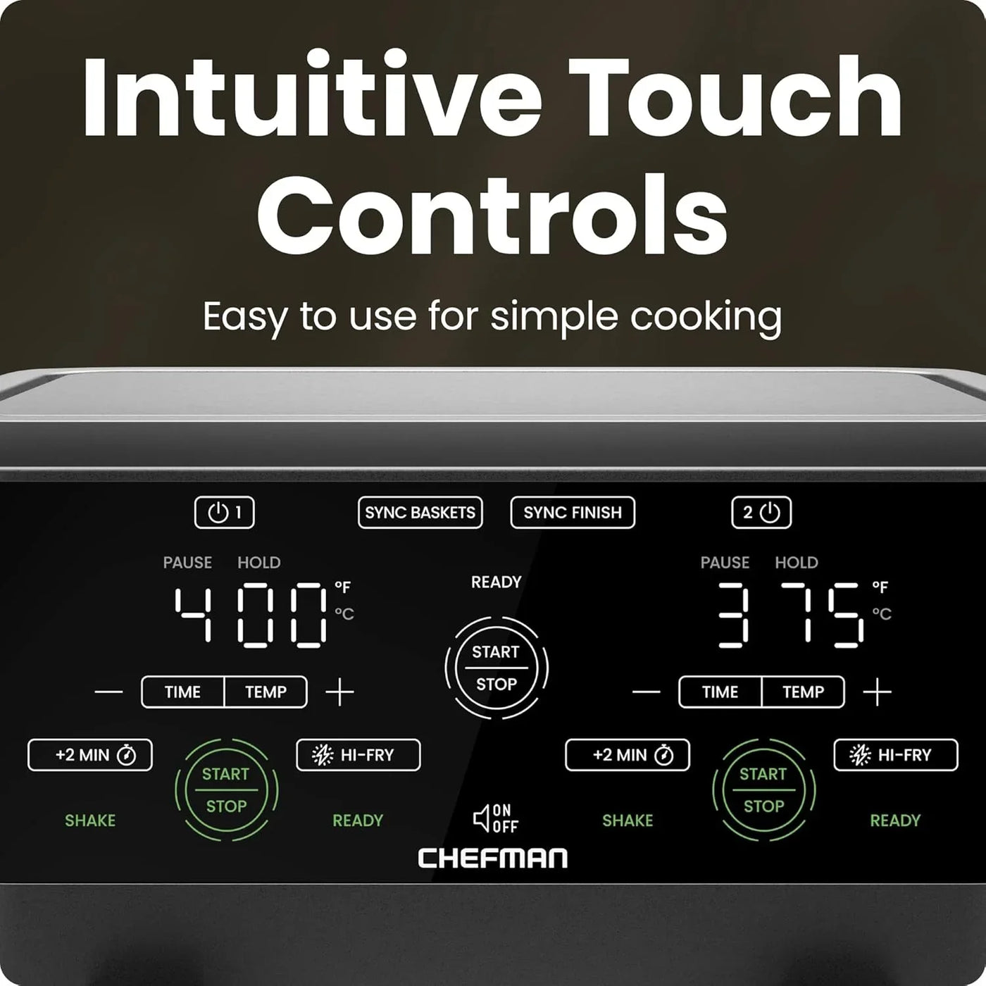 6 Quart Dual Basket Air Fryer Oven with Easy View Windows, Sync Finish, Hi-Fry, Auto Shutoff, 2 Independent 3Qt Nonstick Dishwasher Safe Frying Baskets, Digital Double Air Fryer - Black