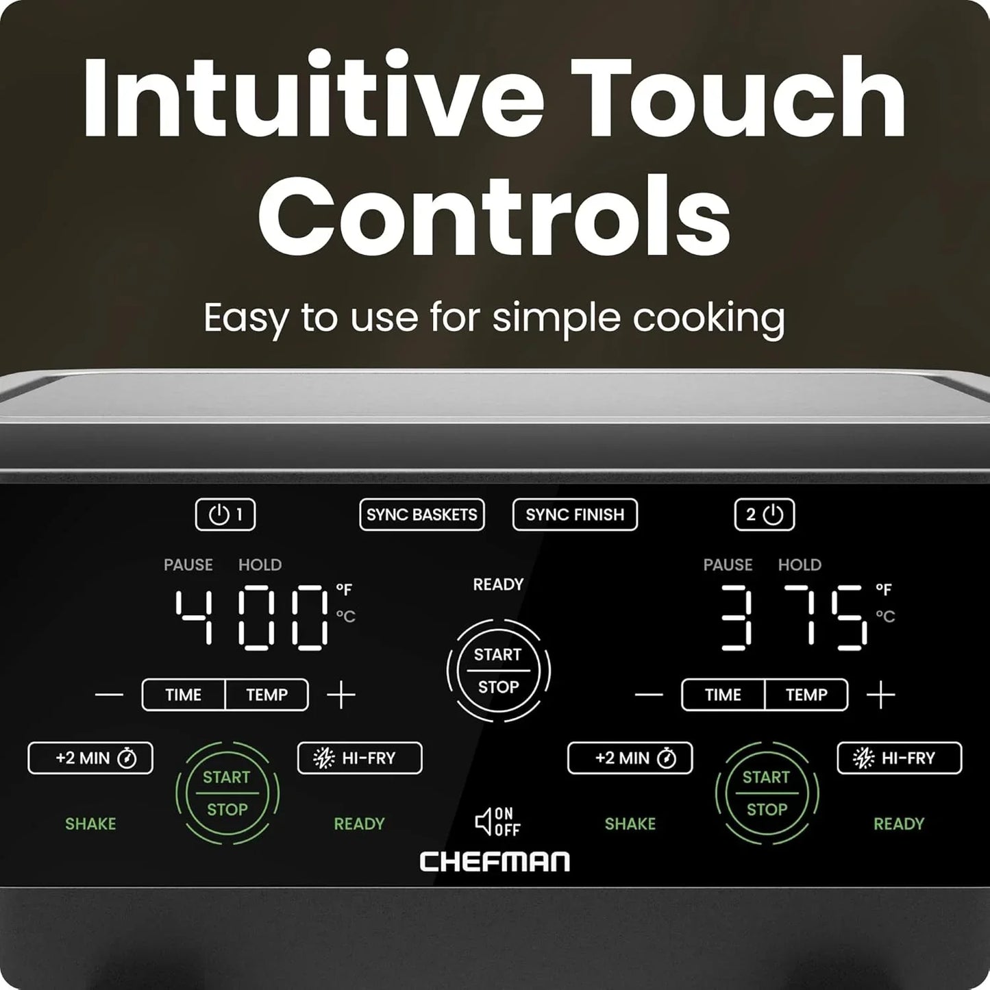 6 Quart Dual Basket Air Fryer Oven with Easy View Windows, Sync Finish, Hi-Fry, Auto Shutoff, 2 Independent 3Qt Nonstick Dishwasher Safe Frying Baskets, Digital Double Air Fryer - Black