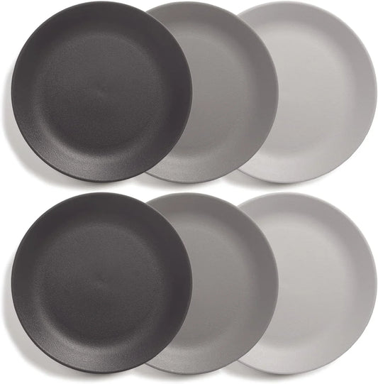 Everest Ultra-Durable Plastic 10 Inch Dinner Plates in Grey Stone | Set of 6 Reusable, Bpa-Free, Made in the USA, Dishwasher Safe Dinnerware