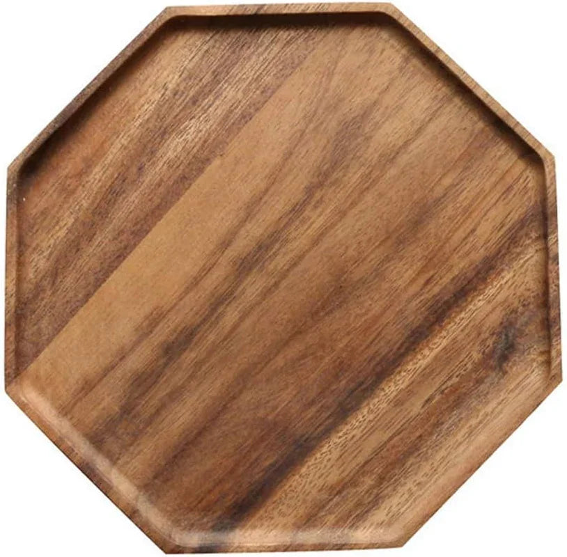 Set of 2 Acacia Wood Charcuterie Boards round Wooden Serving Tray Fruit Platter Decor Trays Serving Ware Food Dish Serving Platters Christmas Cheese Board Square Party Trays Plate Hosting Essentials
