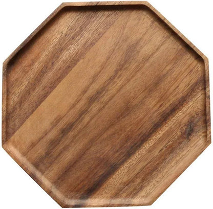 Set of 2 Acacia Wood Charcuterie Boards round Wooden Serving Tray Fruit Platter Decor Trays Serving Ware Food Dish Serving Platters Christmas Cheese Board Square Party Trays Plate Hosting Essentials