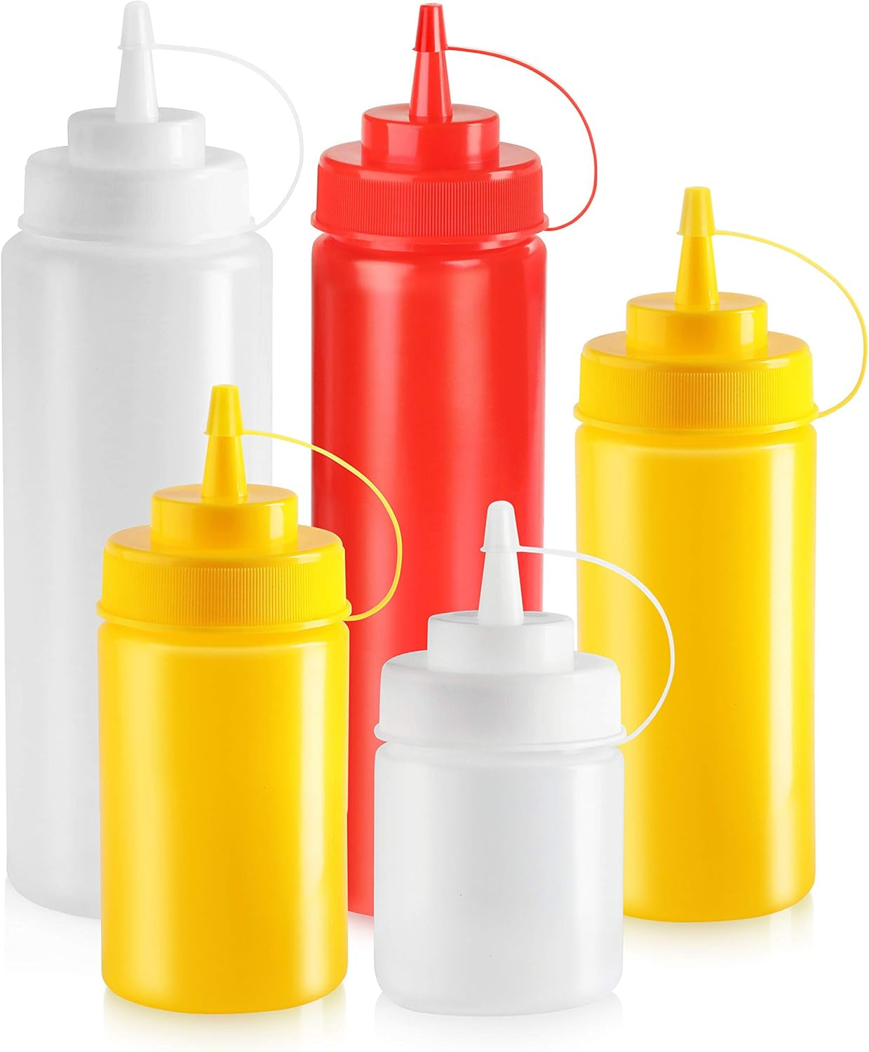 32 Oz Clear Squeeze Bottle, Wide Mouth, Pack of 6
