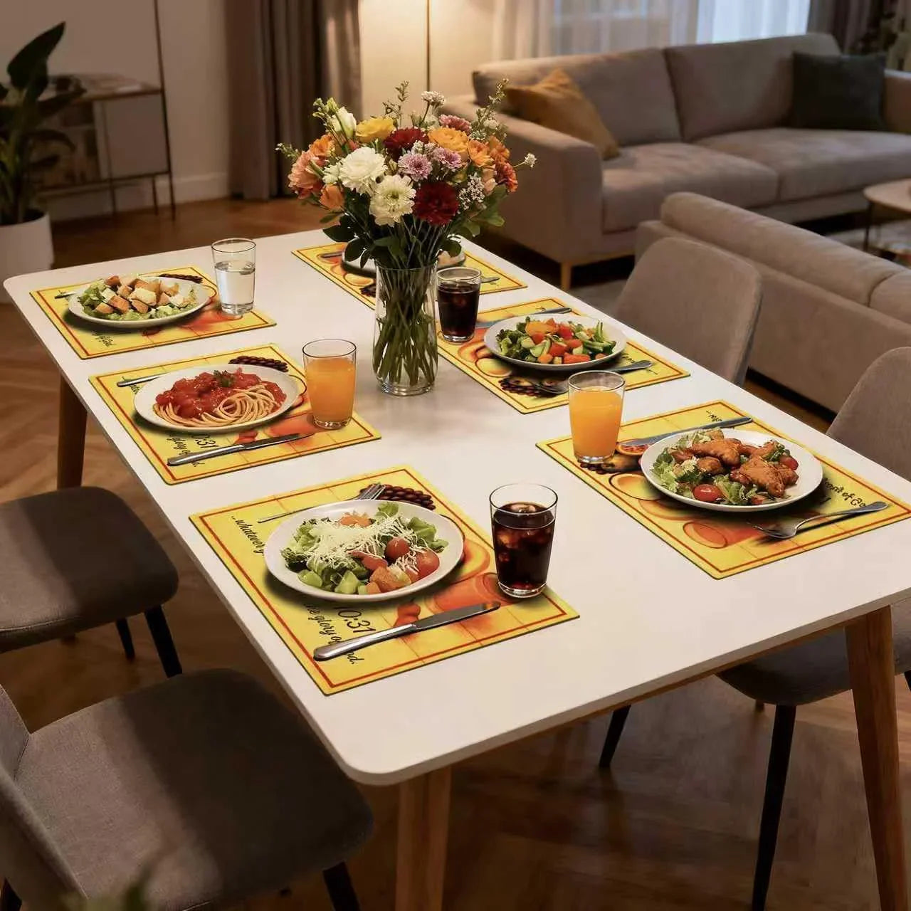 Bible Verse Placemats, 1 Corinthians 10 31, Set of 6, Cork Backed Wood Table Mats, Heat Resistant Christian Scripture Dining Decor, Large 15.7 X 11.4 Inch, Durable and Easy to Clean