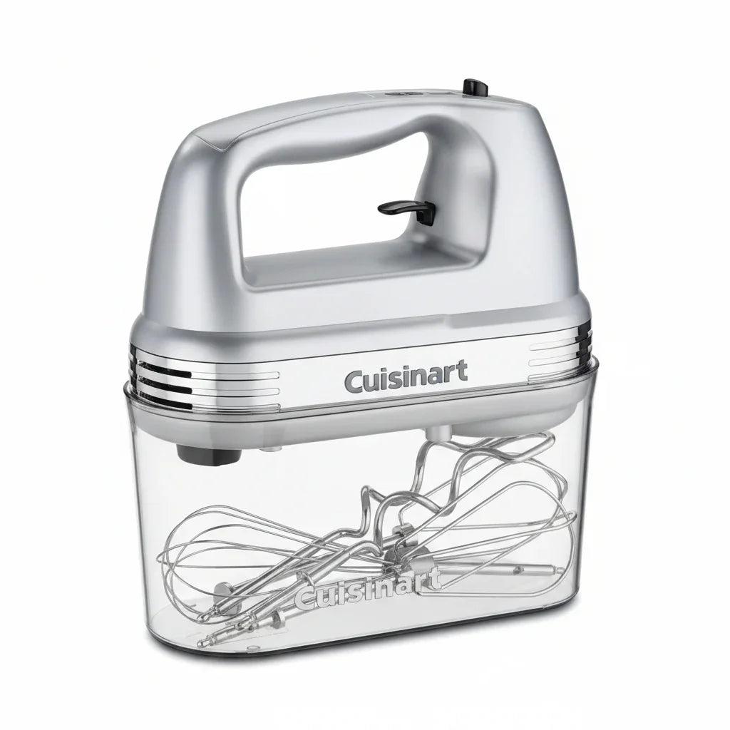 Power Advantage plus 9-Speed Hand Mixer, 220W Motor, Electric Mixer with Dishwasher-Safe Beaters, Storage Case, HM-90BCS, Brushed Chrome