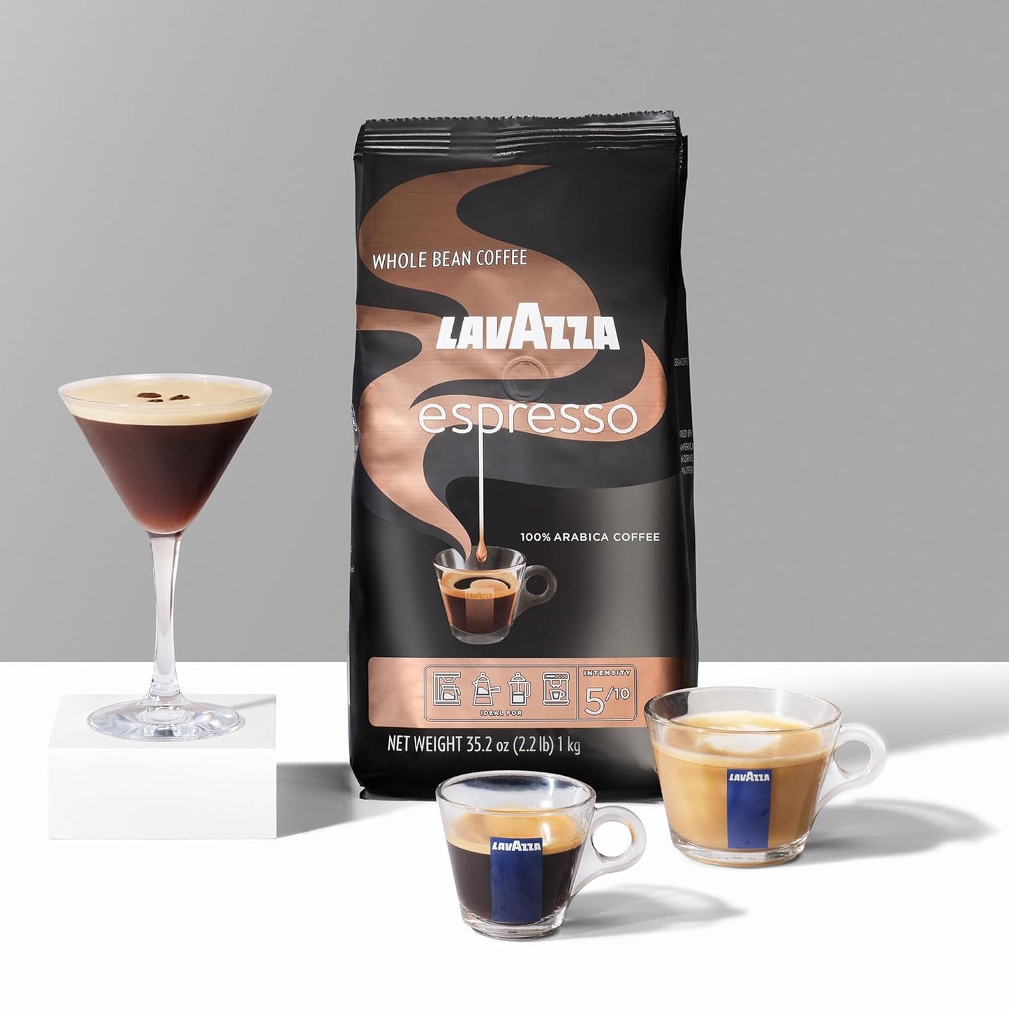 Espresso Whole Bean Coffee, Medium Roast, 100% Arabica, 2.2 Lb Bag