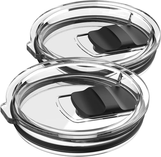 20 Oz Tumbler Lid, 2 Pack Magnetic Slider Replacement Lids for YETI 20Oz Tumbler, 10Oz Lowball, 10/24 Oz Mug, Spill Proof Coffee Cup Cover, Compatible for Ozark Trail, Old Style Rtic, BPA Free