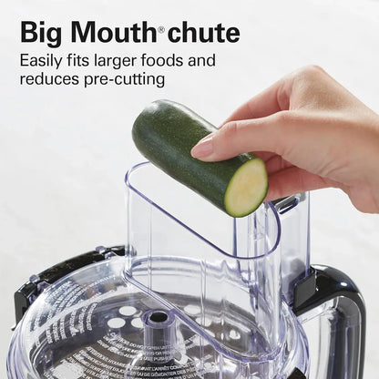 Stack & Snap Food Processor and Vegetable Chopper, BPA Free, Stainless Steel Blades, 12 Cup Bowl, 2-Speed 450 Watt Motor, Black (70725A)