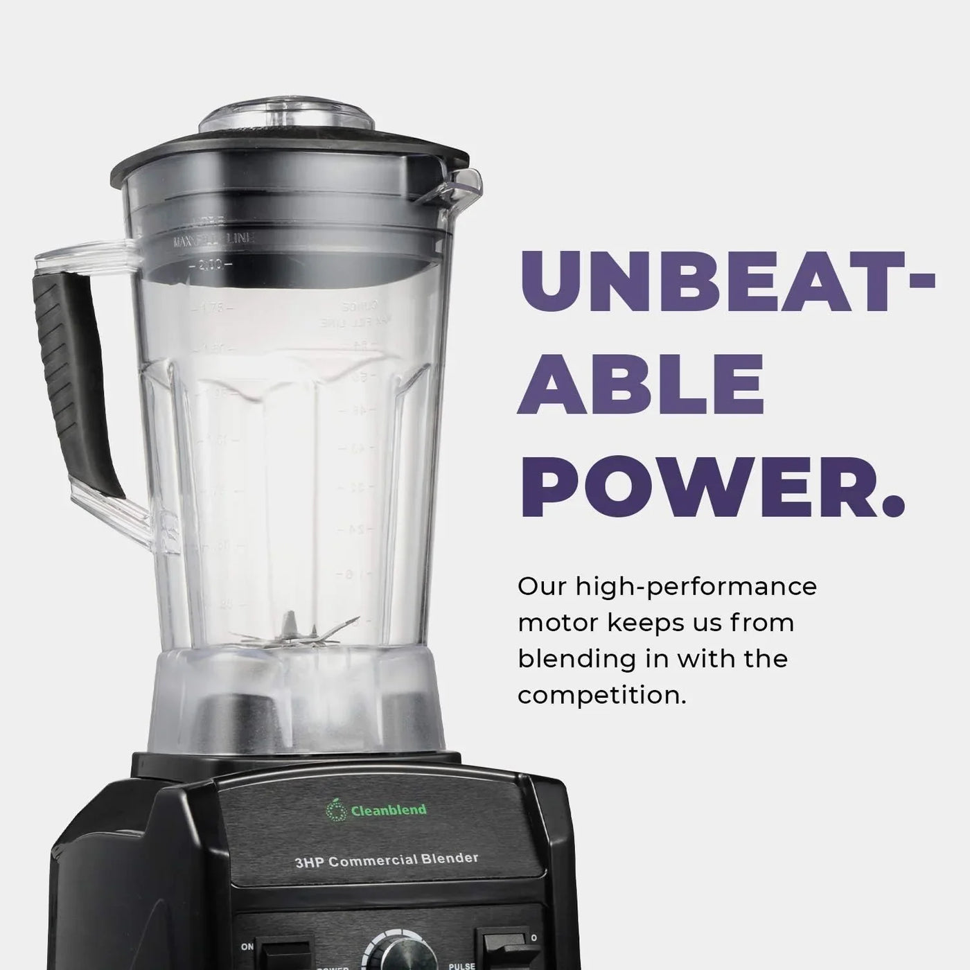 Commercial Blender with 5-Year Full Warranty - 1800W, 3HP, 64Oz High-Performance Professional Countertop Blender with Stainless Steel Blades
