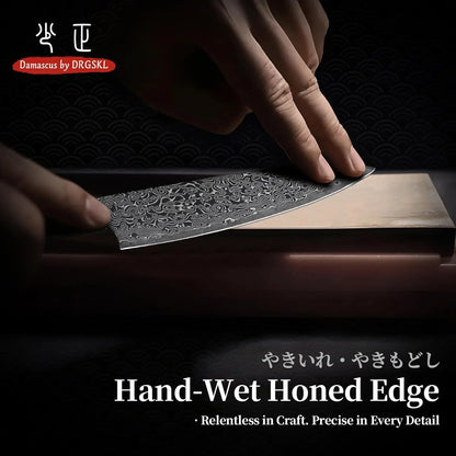 Damascus Kitchen Utility Knife - Japanese VG10 Small Chef Knife 6 Inch - Japanese G10 Handle - Versatile Knives for Vegetable Fruit Meat - with Gift Box