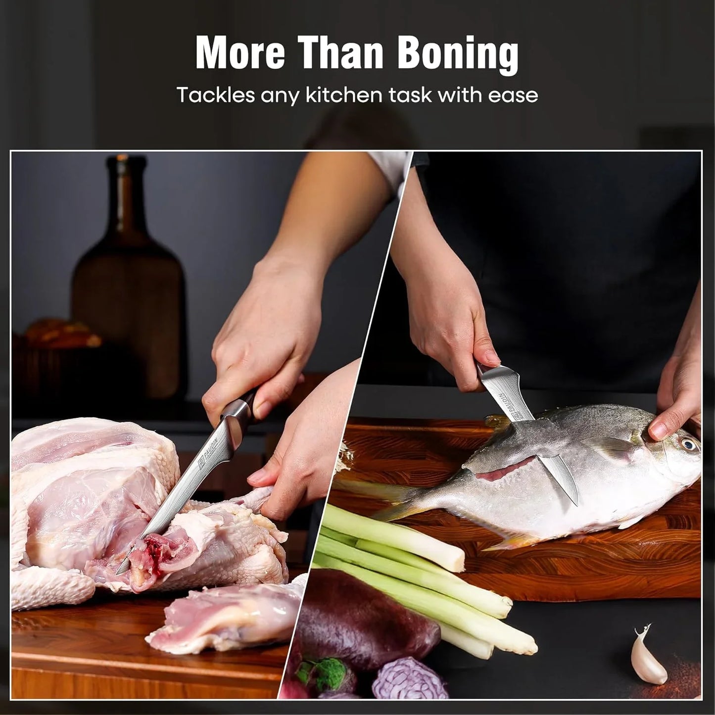 Boning Knife 6 Inch, Super Sharp Fillet Knife, German High Carbon Stainless Steel Deboning Knives, Professional Boning Knives for Meat Poultry Chicken, Pakkawood Handle with Gift Box