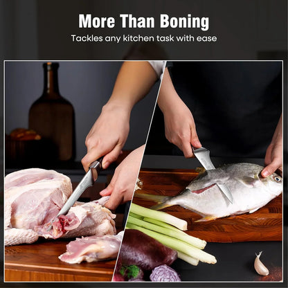 Boning Knife 6 Inch, Super Sharp Fillet Knife, German High Carbon Stainless Steel Deboning Knives, Professional Boning Knives for Meat Poultry Chicken, Pakkawood Handle with Gift Box