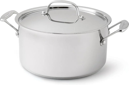 744-24 Chef'S Classic Stainless Stockpot with Cover, 6-Quart,Silver