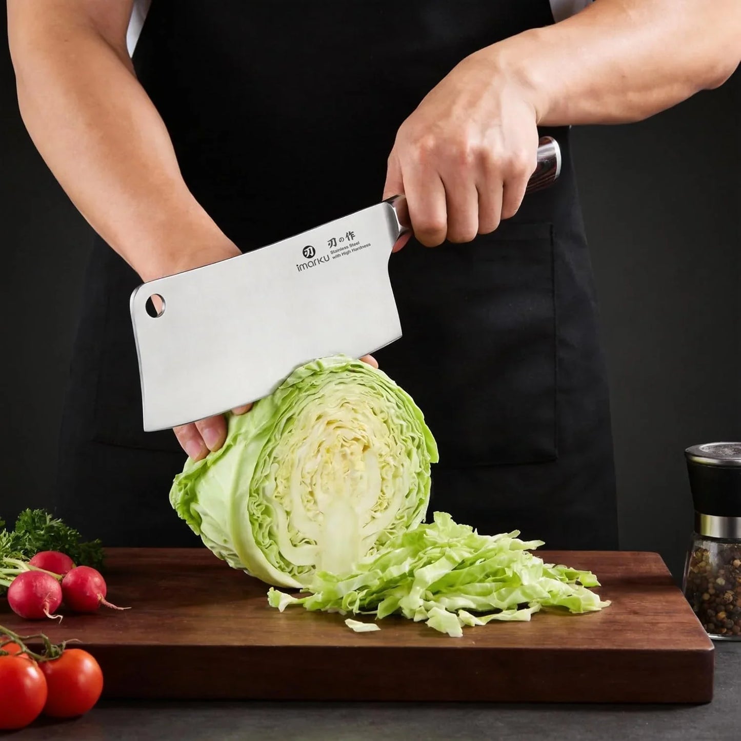 Cleaver Knife 7 Inch Meat Cleaver, Japanese High Carbon Stainless Steel Butcher Knife with Ergonomic Handle, Ultra Sharp Chopping Knife, Kitchen Gadgets for Home/Restaurant, Gifts for Men Women