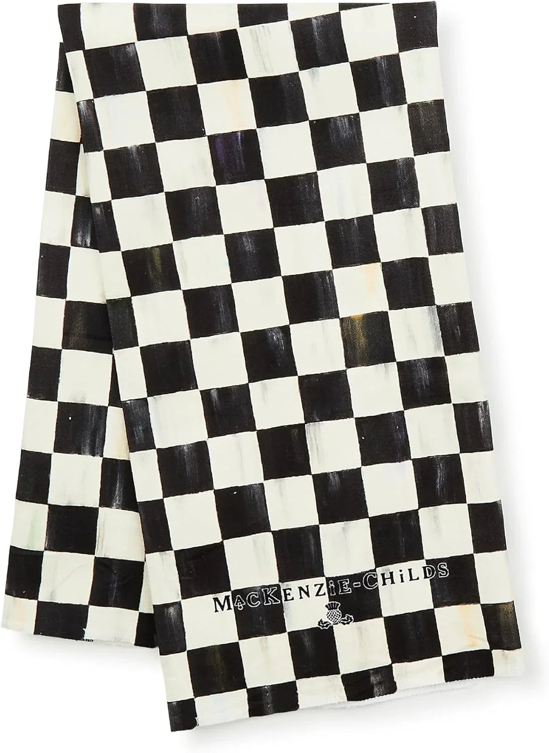 Set of 1 Cotton Dish Towel, Decorative Kitchen Towel, Black-And-White Courtly Check