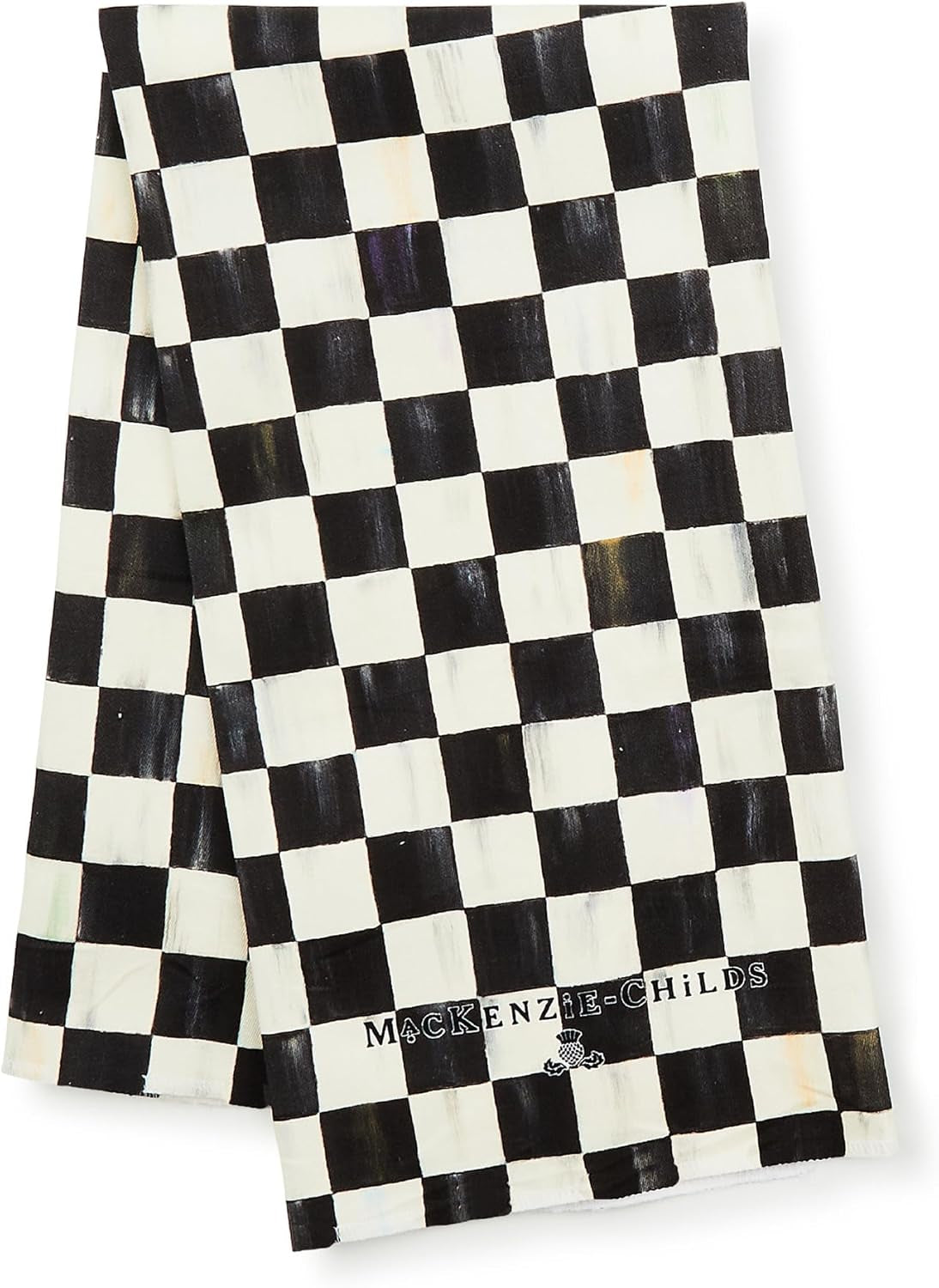 Set of 1 Cotton Dish Towel, Decorative Kitchen Towel, Black-And-White Courtly Check