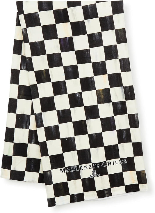 Set of 1 Cotton Dish Towel, Decorative Kitchen Towel, Black-And-White Courtly Check