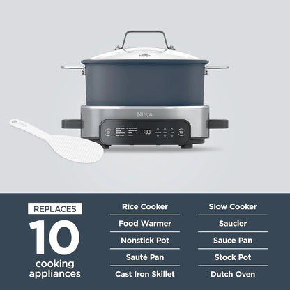 MC1101 Foodi Everyday Possible Cooker Pro, 8-In-1 Versatility, One-Pot Faster Cooking Replaces 10 Tools, Family-Sized Capacity with Adjustable Temp Control, 6.5 Quarts, Midnight Blue