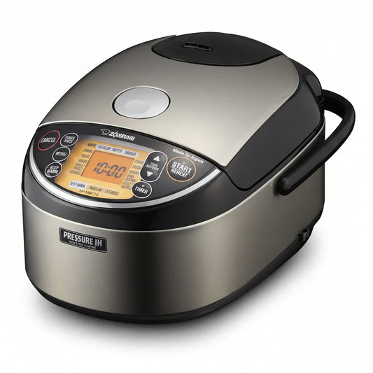 Zojirushi Pressure IH rice cooker with digital display, made in Japan, for kitchen cooking and meal prep