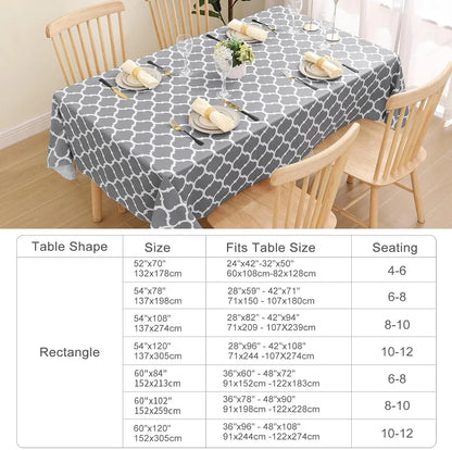 Rectangle Table Cloth, Waterproof Vinyl Tablecloths with Flannel Backing for Rectangle Tables, Wipeable Spillproof Plastic Tablecloth for Dining, Camping, Indoor and Outdoor (60"X84", Grey)