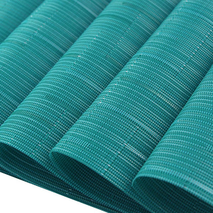 Plastic Placemats,Non Slip Washable Placemats for Dining Table Wipe Clean Table Mats Set of 6 (Cyan Blue)