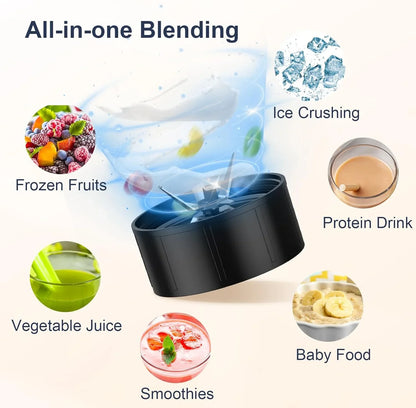Smoothie Blender, 900W Personal Blender for Shakes and Smoothies for Kitchen with 2 Portable Cups 22Oz, Single Serve Smoothies Maker Mixer for Juices, Nutritious Recipe, Grey Blue