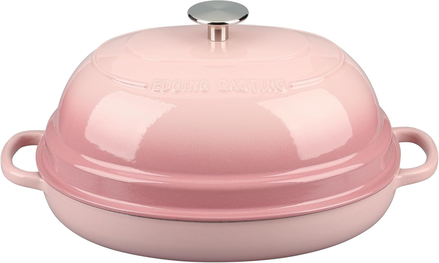Enameled Oval Cast Iron Dutch Oven Pot with Lid, Bread Dutch Oven for Sourdough Bread Baking, Dutch Oven Bread, Bread Oven, 6QT, Pink