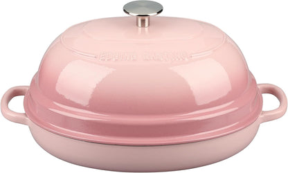 Enameled Oval Cast Iron Dutch Oven Pot with Lid, Bread Dutch Oven for Sourdough Bread Baking, Dutch Oven Bread, Bread Oven, 6QT, Pink