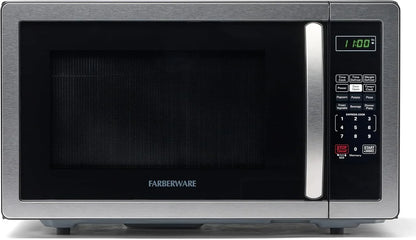 1.1 Cu. Ft. Countertop Microwave Oven – 1000 Watts Power, Auto Cook Settings, Defrost, Easy Clean and Child Safety Lock - Stainless