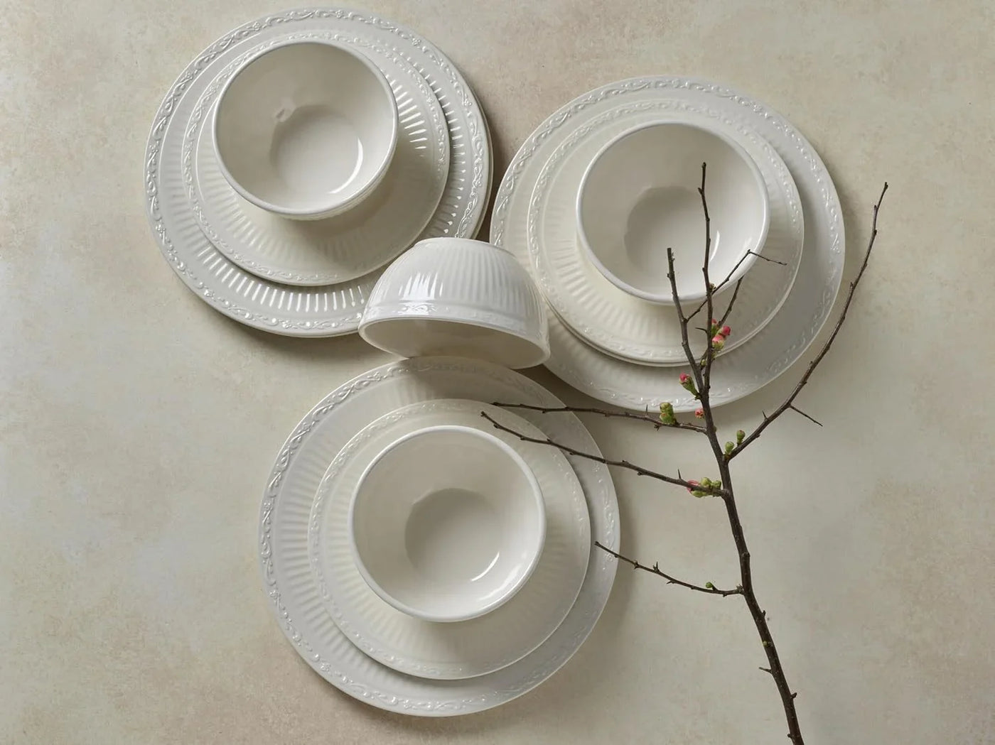 Italian Countryside 12 Piece Melamine Outdoor Dinnerware Set, Service for 4