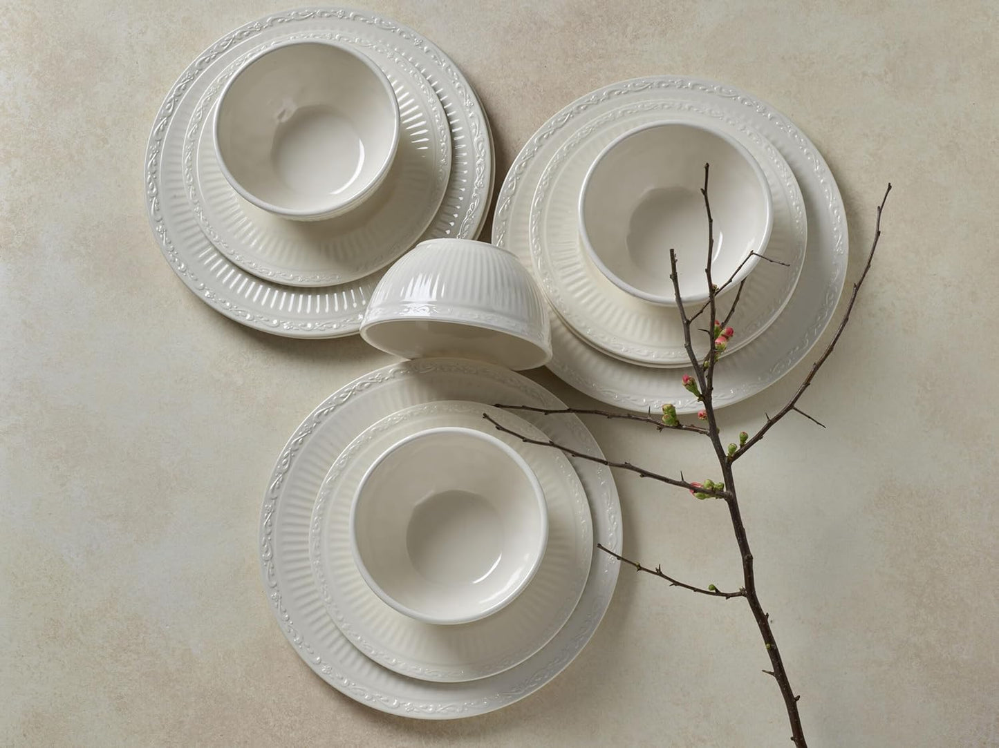Italian Countryside 12 Piece Melamine Outdoor Dinnerware Set, Service for 4