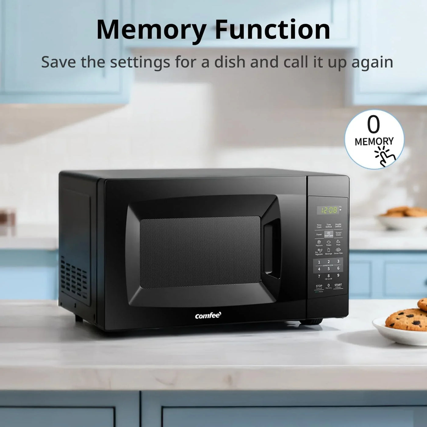 EM720CPL-PMB Countertop Microwave Oven with Sound On/Off, ECO Mode and Easy One-Touch Buttons, 0.7Cu.Ft, 700W, Black