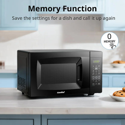 EM720CPL-PMB Countertop Microwave Oven with Sound On/Off, ECO Mode and Easy One-Touch Buttons, 0.7Cu.Ft, 700W, Black