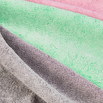 Microfiber Cleaning Cloths, Ultra-Soft and Highly Absorbent, Streak-Free, Lint-Free, Scratch-Free, Washable, for Car Detailing and Glass Cleaning, 16" X 12", Green/Gray/Pink, 24-Pack