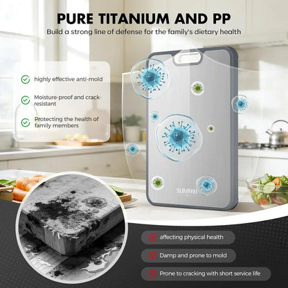 Pure titanium and PP cutting board, anti-mold, moisture-proof, crack-resistant for healthy cooking